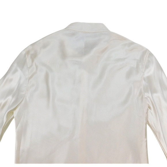 Joseph 100% Silk Satin Button-Down Blouse | Size 42 (US 10) Ivory - Picture 5 of 8